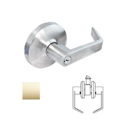Cal-Royal Design Passage Lever Lock, 2-3/4 Backset, ASA Strike, US3 Polished Brass GN30-3